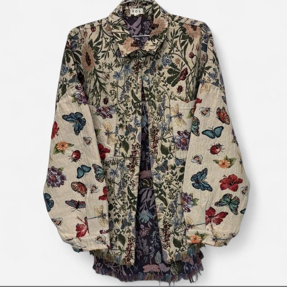 Pol Multicolor Jacket Shacket Oversized Butterfly… - image 1